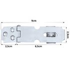 Dobradiça Porta Cadeado Fecho Trinco Zincado 6,5cm Para Portã