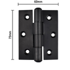 Dobradiça Porta De Alumínio Preto 70 X 70 Com 3 Unidades