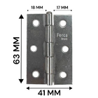 Dobradiça Porta Inox Kit 3 Peças - 2.1/2' 63mm Ferca