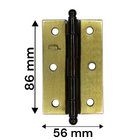 Dobradiça Porta Latão Oxidado Kit 3 Peças - 3.1/2' 86mm Ferca