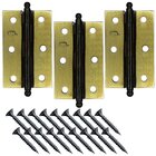 Dobradiça Porta Latão Oxidado Kit 3 Peças - 3.1/2' 86mm Ferca