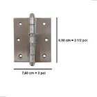 Dobradica Porta Madeira Ate 35 Kg C/ Anel Aco Escovada Acetin