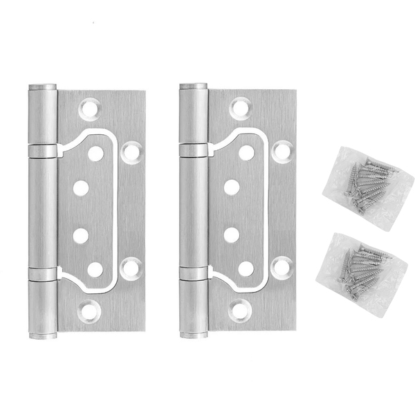 Dobradiça Porta Sobrepor 2 Peças De Aço Inox Mais Resistente