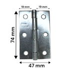 Dobradiça Porta Zincada Caixa 24 Peças - 3' 75mm Ferca