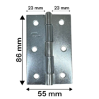 Dobradiça Porta Zincada Kit 3 Peças - 3.1/2' 86mm Ferca
