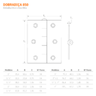 Dobradica Silvana 850 Zincada B 2"