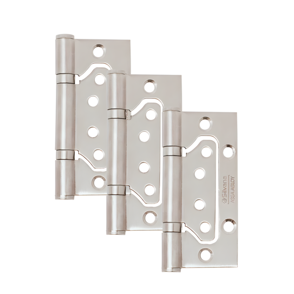 Dobradiça Sobrepor com Rolamento Portas de Madeira até 55mm Inox 3 Peças Assa Abloy