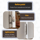 Dobradiça Sobrepor com Rolamento Portas de Madeira até 55mm Inox 3 Peças Assa Abloy