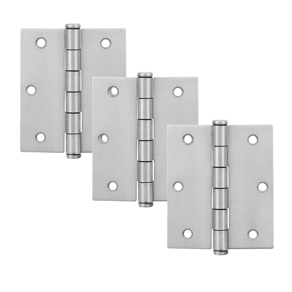 Dobradiça para Porta e Janela de Madeira Stark Aço Inox 304 3.1/2x3" até 60kg 3 peças