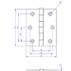 Dobradiça Zincada Porta/janela Pino Solto Real 3x2,5" Loth