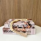 Dois Livro Caixa Fake Para Decorar E Colar De Madeira