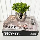 Dois Livros Porta Objetos P/ Decorar E Vaso Prata Escama