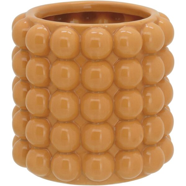 Dorina Vaso Decorativo Enfeite 13x12x12cm Cerâmica Amarelo