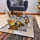 Dormente Rústico Duo 100cm: Lareira Ecológica + Champanheira