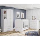 Dormitório Bala De Menta Guarda Roupa, Cômoda E Berço Com Col