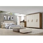 Dormitório Casal 1 Cabeceira 1 Cômoda 1 Guarda Roupa Jacarandá