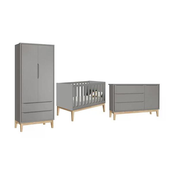 Dormitório Classic 2 Portas E Cômoda Com Porta Com Pés Madeir