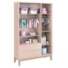 Dormitório Classic 3 Portas Com Pés Madeira Natural E Colchão