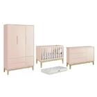 Dormitório Classic 3 Portas Com Pés Madeira Natural E Colchão