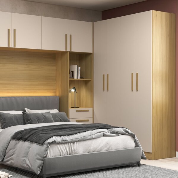 Dormitorio Com 9 Portas E 3 Gavetas San Raphael Canary/off Wh