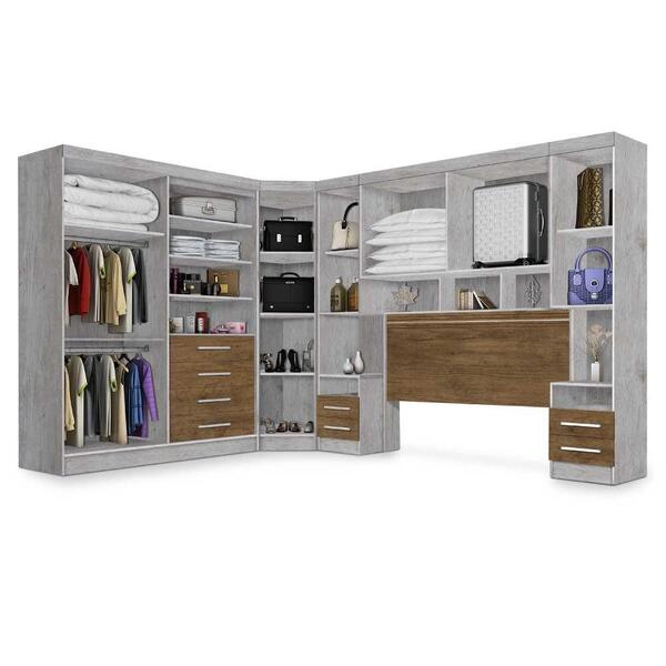 Dormitório Completo Georgia J&a Avelã / Jequitibá Para Cama B