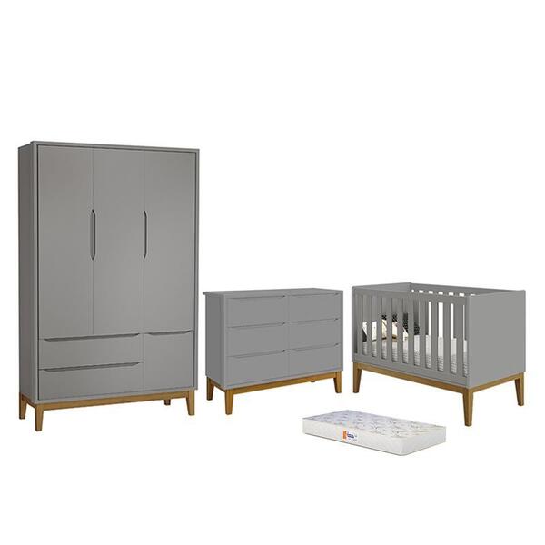 Dormitório Completo Infantil Classic 3 Portas, Cômoda 6 Gavet