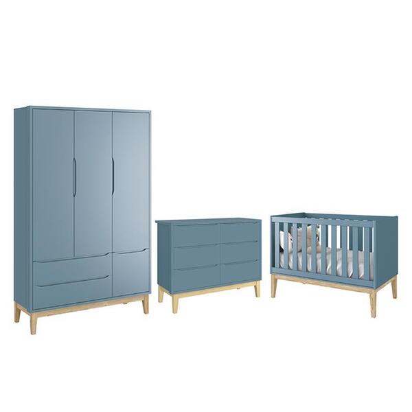 Dormitório Completo Infantil Classic 3 Portas, Cômoda 6 Gavet