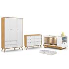 Dormitório Completo Infantil Retrô Gold 3 Portas, Cômoda 6 Ga