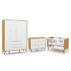 Dormitório Completo Infantil Retrô Gold 4 Portas, Cômoda 6 Ga