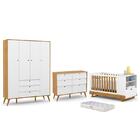 Dormitório Completo Infantil Retrô Gold 4 Portas, Cômoda 6 Ga