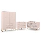 Dormitório Completo Infantil Retrô Gold 4 Portas, Cômoda 6 Ga