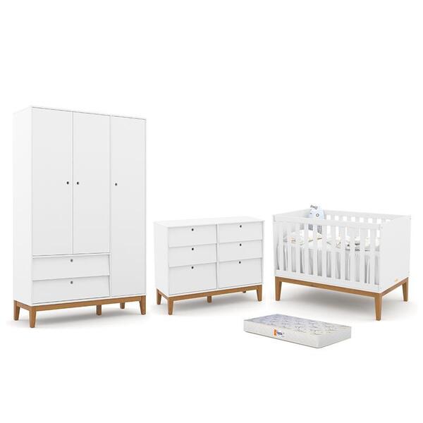 Dormitório Completo Infantil Unique 3 Portas, Cômoda 6 Gaveta