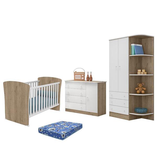 Dormitório Doce Sonho 2 Portas, Cômoda 1 Porta E Berço Americ