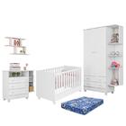 Dormitório Doce Sonho 2 Portas, Cômoda 3 Gavetas, Nicho, Berç