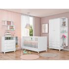 Dormitório Doce Sonho 2 Portas, Cômoda 3 Gavetas, Nicho, Berç