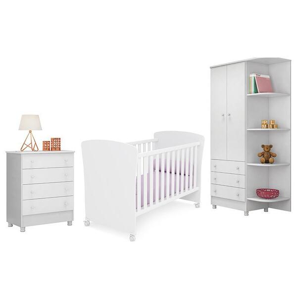 Dormitório Doce Sonho 2 Portas, Cômoda 4 Gavetas E Berço Amer