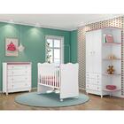 Dormitório Doce Sonho 2 Portas, Cômoda Trocador, Berço Com Ro