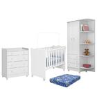 Dormitório Doce Sonho 2 Portas, Cômoda Trocador, Berço Com Ro