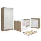 Dormitório Doce Sonho 3 Portas, Cômoda Trocador, Berço Mini C
