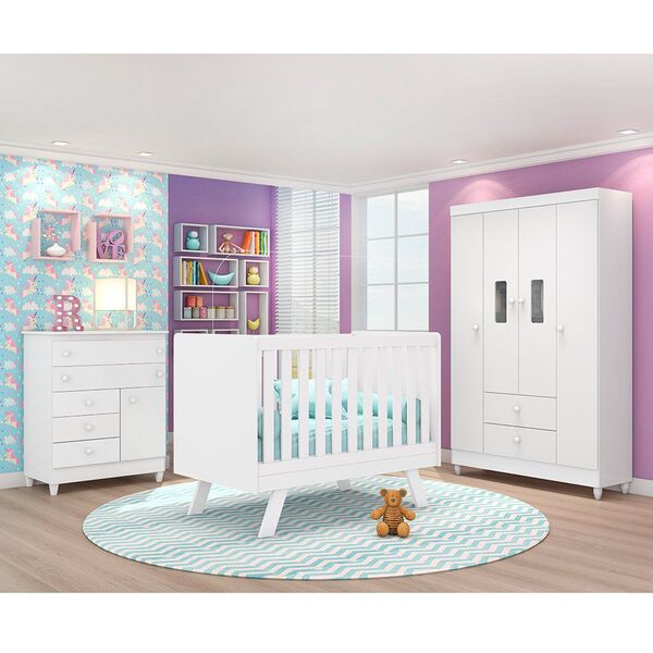 Dormitório Encanto 03 Peças Branco - Peternella