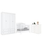 Dormitório Infantil Americano Com Guarda Roupa, Cômoda E Berç