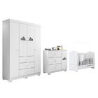 Dormitório Infantil Ane Guarda Roupa, Cômoda E Berço Bala De