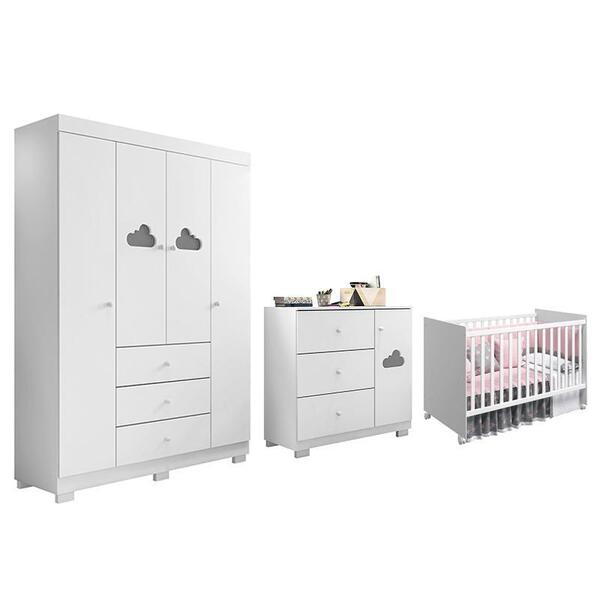 Dormitório Infantil Ane Guarda Roupa, Cômoda E Berço Mel - Ph