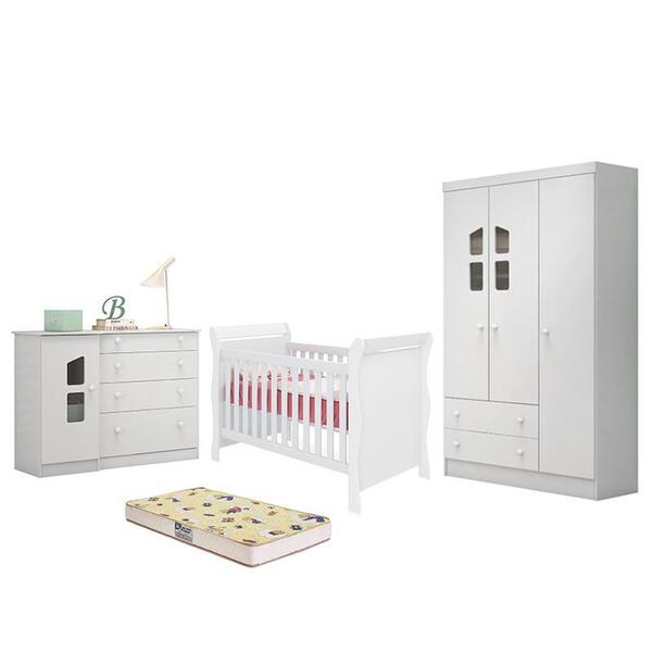 Dormitório Infantil Baby Amore Guarda Roupa, Cômoda, Berço Co