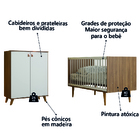 Dormitório Infantil Berço Americano E Armário Organizador Par