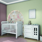 Dormitório Infantil Berço Americano Mini Cama 2 Em 1 Com Rodí