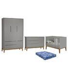 Dormitório Infantil Classic 3 Portas, Cômoda 1 Porta, Berço C