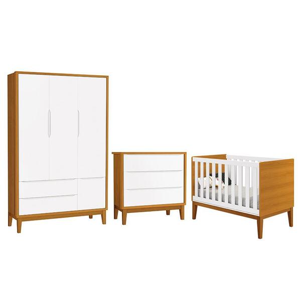 Dormitório Infantil Classic 3 Portas, Cômoda 3 Gavetas E Berç