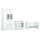 Dormitório Infantil Completo Berço Americano Mini Cama 2 Em 1