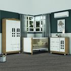 Dormitório Infantil Completo Berço Americano Mini Cama 2 Em 1